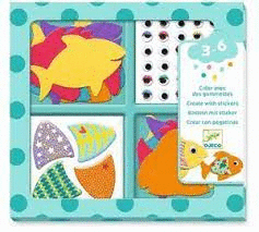 CREA CON PEGATINAS PECES