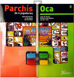 TABLERO 40X40CM PARCHIS/OCA + ACCESORIOS 4 JUGADORES