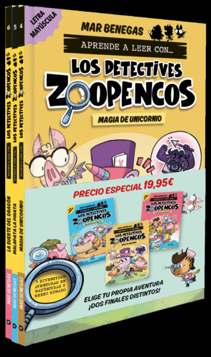 PACK APRENDE A LEER CON... ¡LOS DETECTIVES ZOOPENCOS! 4, 5 Y 6: EN LETRA MAYÚSCU