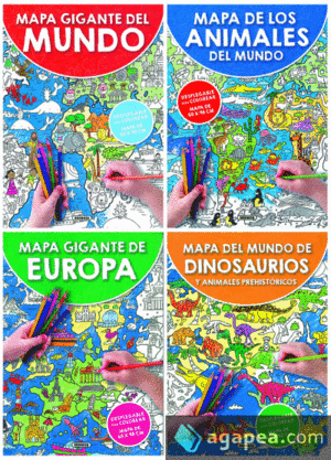 MAPA GIGANTE PARA COLOREAR (4 TÍTULOS)